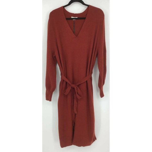 AVA & VIV Dress 2X Red Sweater Dress V-Neck New - Picture 1 of 5
